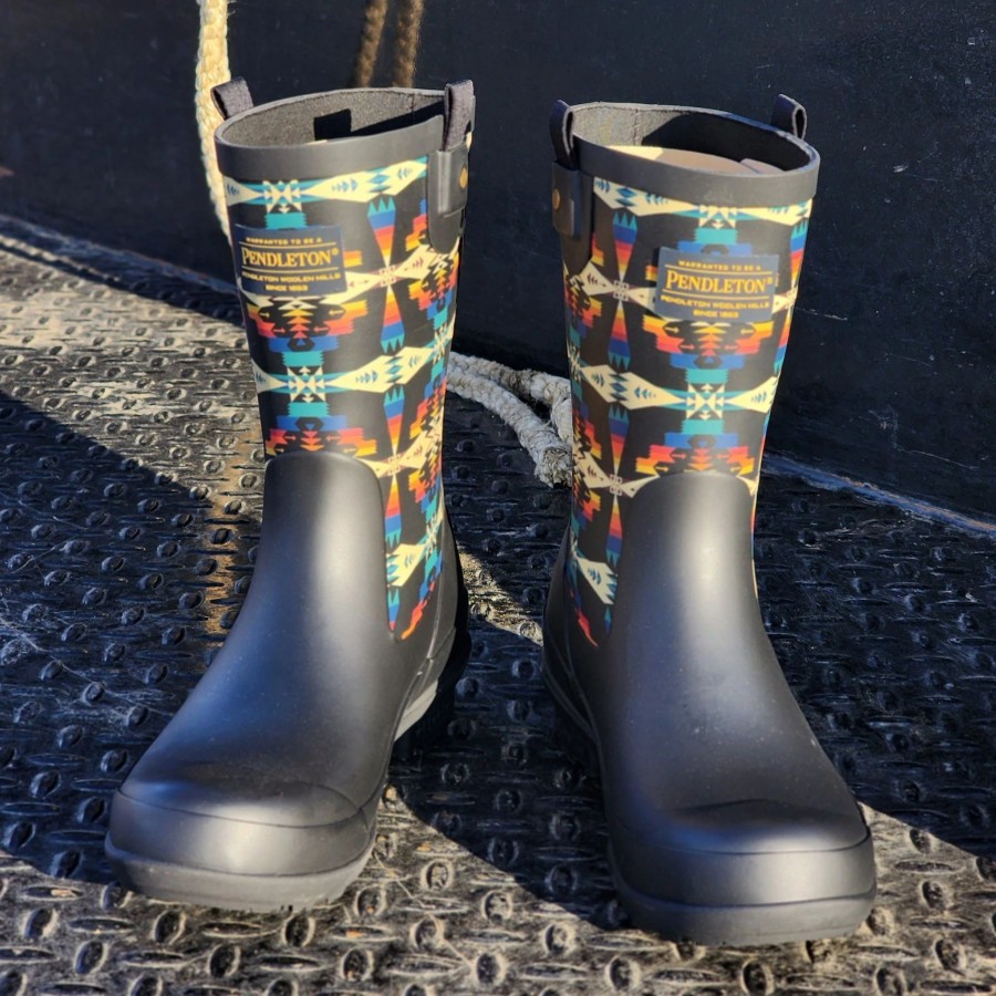 Boots & Shoes * | Pendleton Wool Pendleton Tucson Black Rain Boots