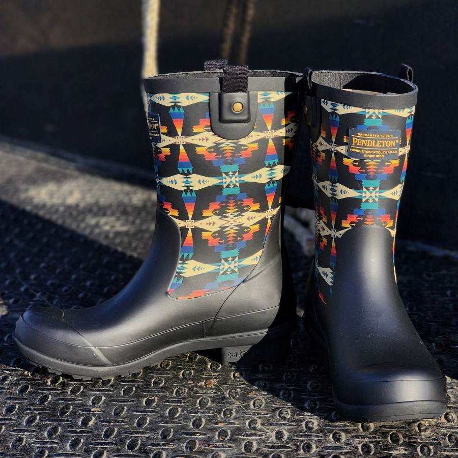 Boots & Shoes * | Pendleton Wool Pendleton Tucson Black Rain Boots