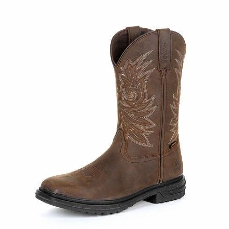 Boots & Shoes * | Rocky Boots Rocky Men'S Brown Worksmart Composite Square Toe Boot