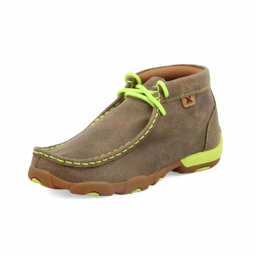 Boots & Shoes * | Twisted X Kids Lime Bomber Driving Moc