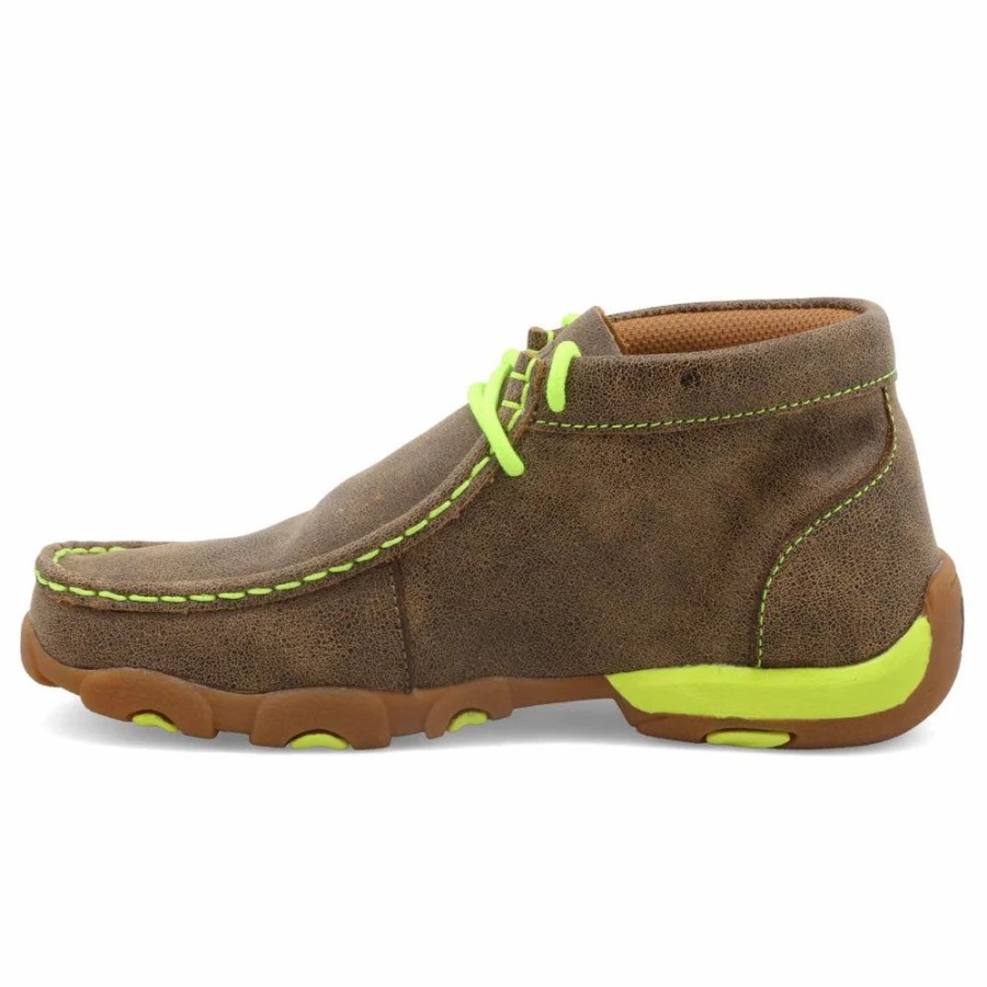 Boots & Shoes * | Twisted X Kids Lime Bomber Driving Moc