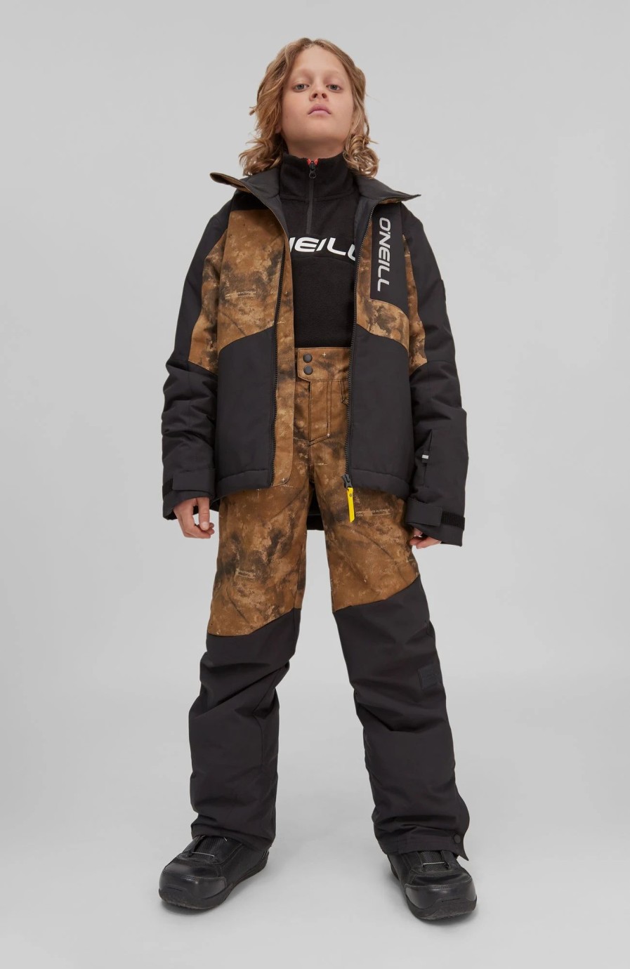 Boys * | O'Neill Boys Hammer Printed Jacket Black Aop Beige