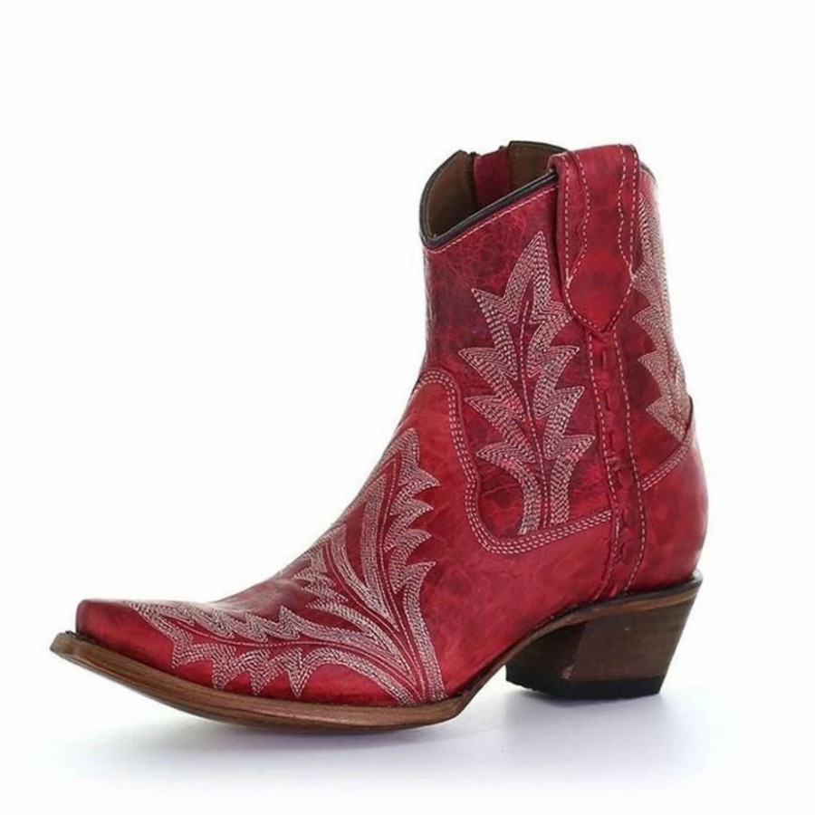 Boots & Shoes * | Corral Boots Corral Red Ankle Boot