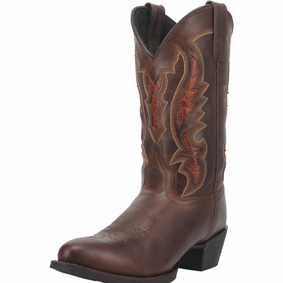 Boots & Shoes * | Laredo Tan Silas Round Toe Boots